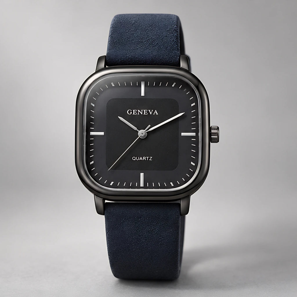Aurelian Men's Square Dial Quartz Watch - Blue & Black - apparel - Eric Muller - Image 2