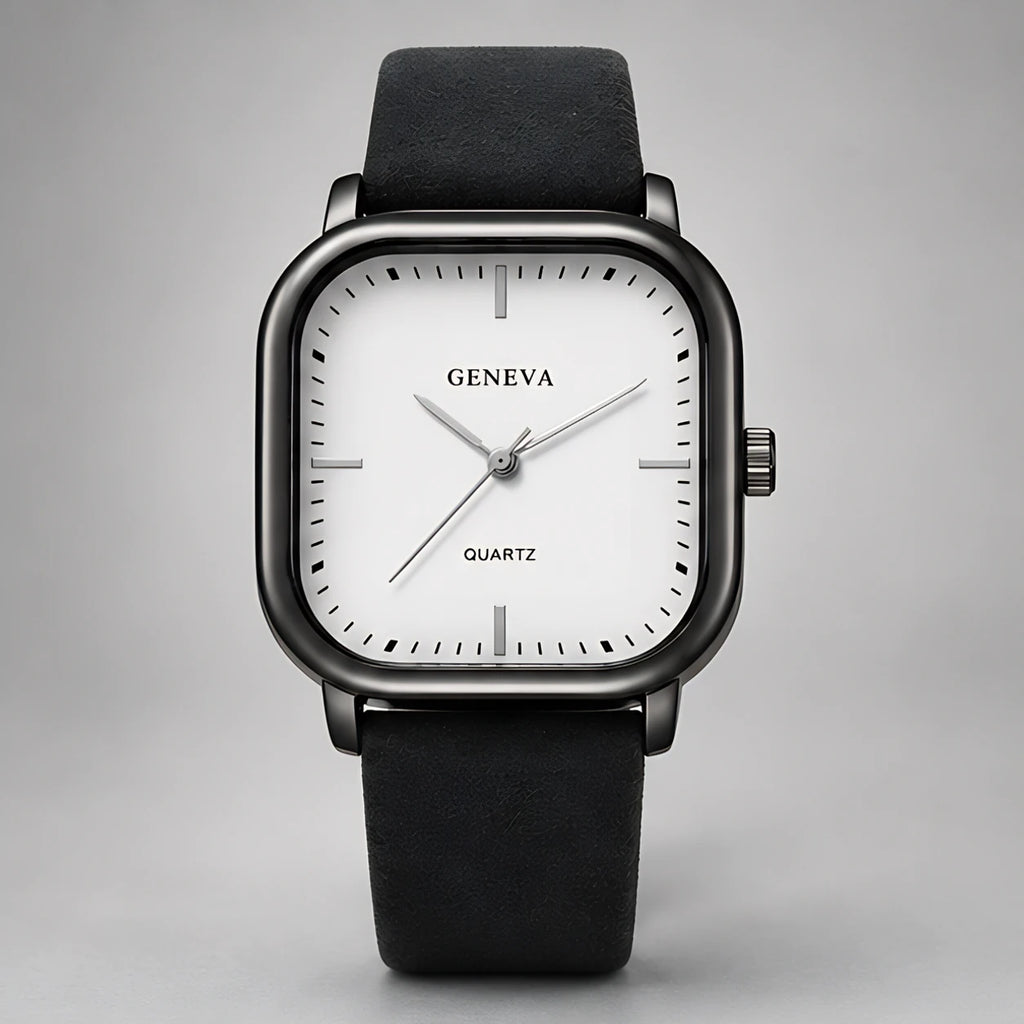 Aurelian Men's Square Dial Quartz Watch - Black & White - apparel - Eric Muller - Image 2