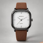 Aurelian Men's Square Dial Quartz Watch - Brown & White - apparel - Eric Muller - Image 2