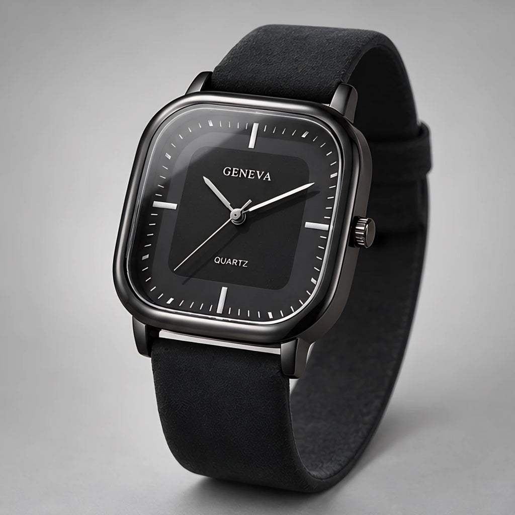 Aurelian Men's Square Dial Quartz Watch - Black & Black - Men's Accessories > Watches > Square Dial Watches - Eric Muller - Image 1