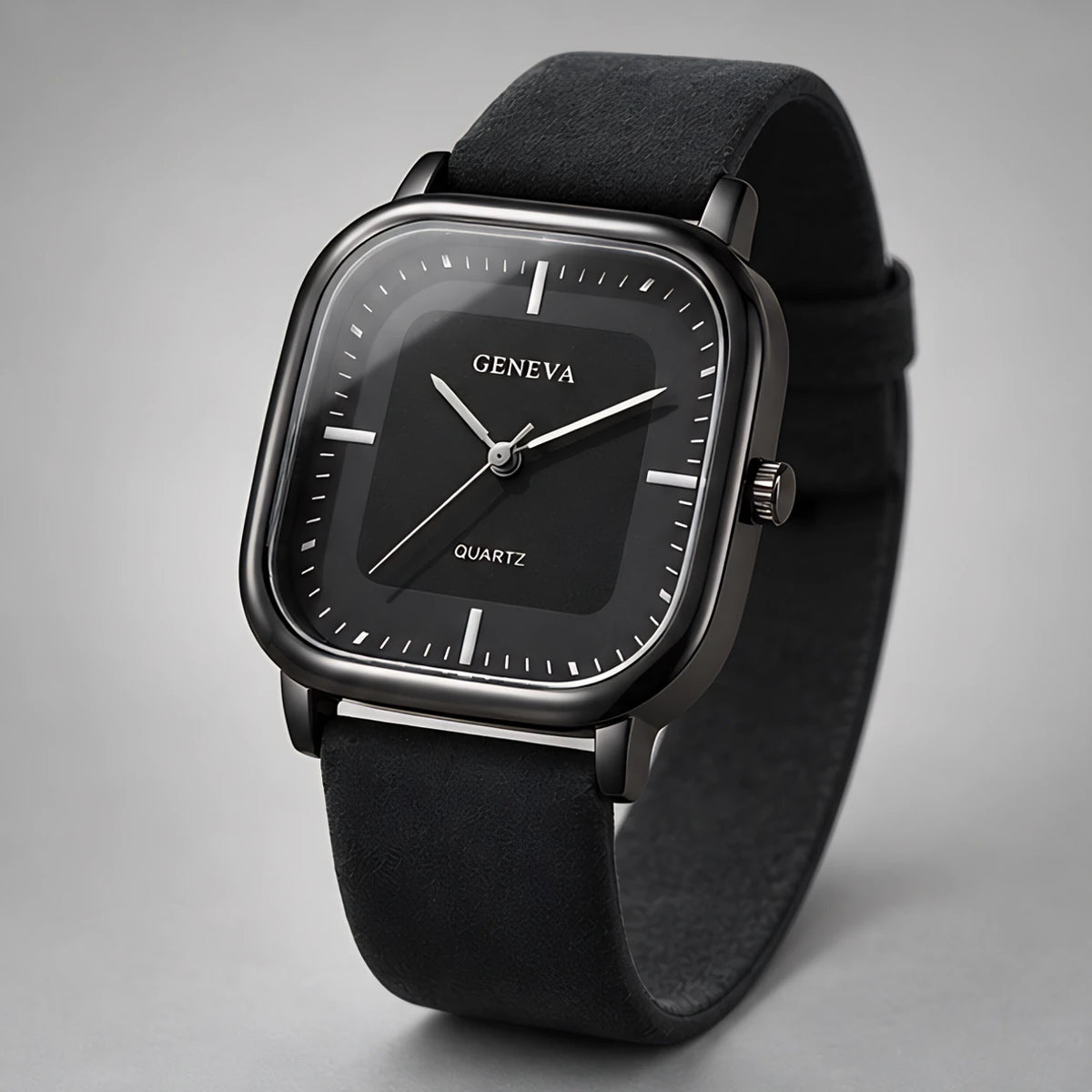 Aurelian Men's Square Dial Quartz Watch - Black & Black - Men's Accessories > Watches > Square Dial Watches - Eric Muller - Image 1