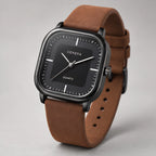 Aurelian Men's Square Dial Quartz Watch - Brown & Black - Men's Accessories > Watches > Square Dial Watches - Eric Muller - Image 1