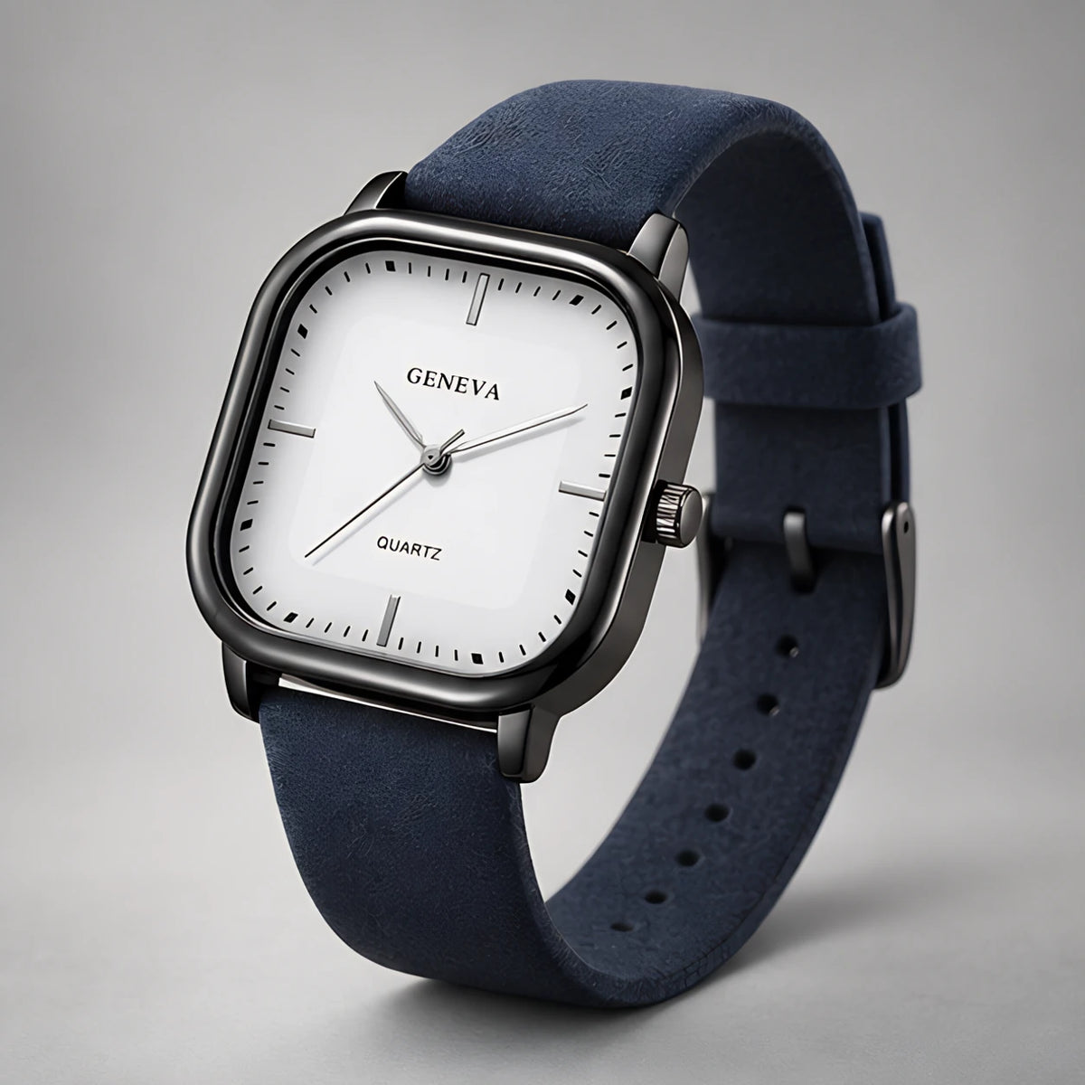 Aurelian Men's Square Dial Quartz Watch - Blue & White - Men's Accessories > Watches > Square Dial Watches - Eric Muller - Image 1