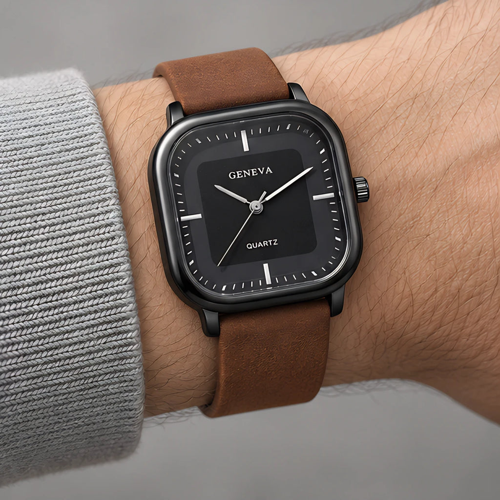 Aurelian Men's Square Dial Quartz Watch - Brown & Black - Men's Accessories > Watches > Square Dial Watches - Eric Muller - Image 3