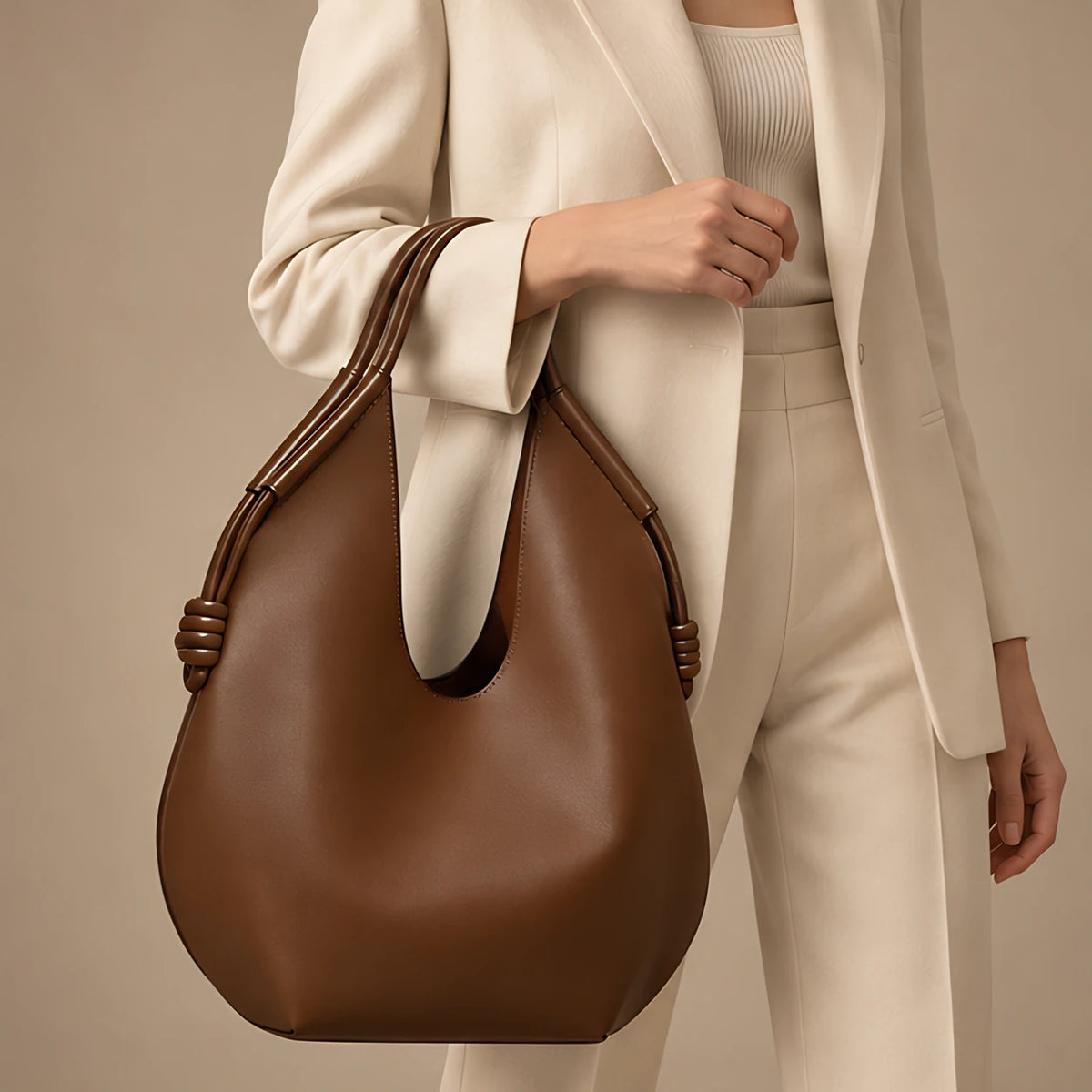 Aurelie Women's Knotted Sculpted Tote Bag - Brown - Accessories | Woman - Eric Muller - Image 2