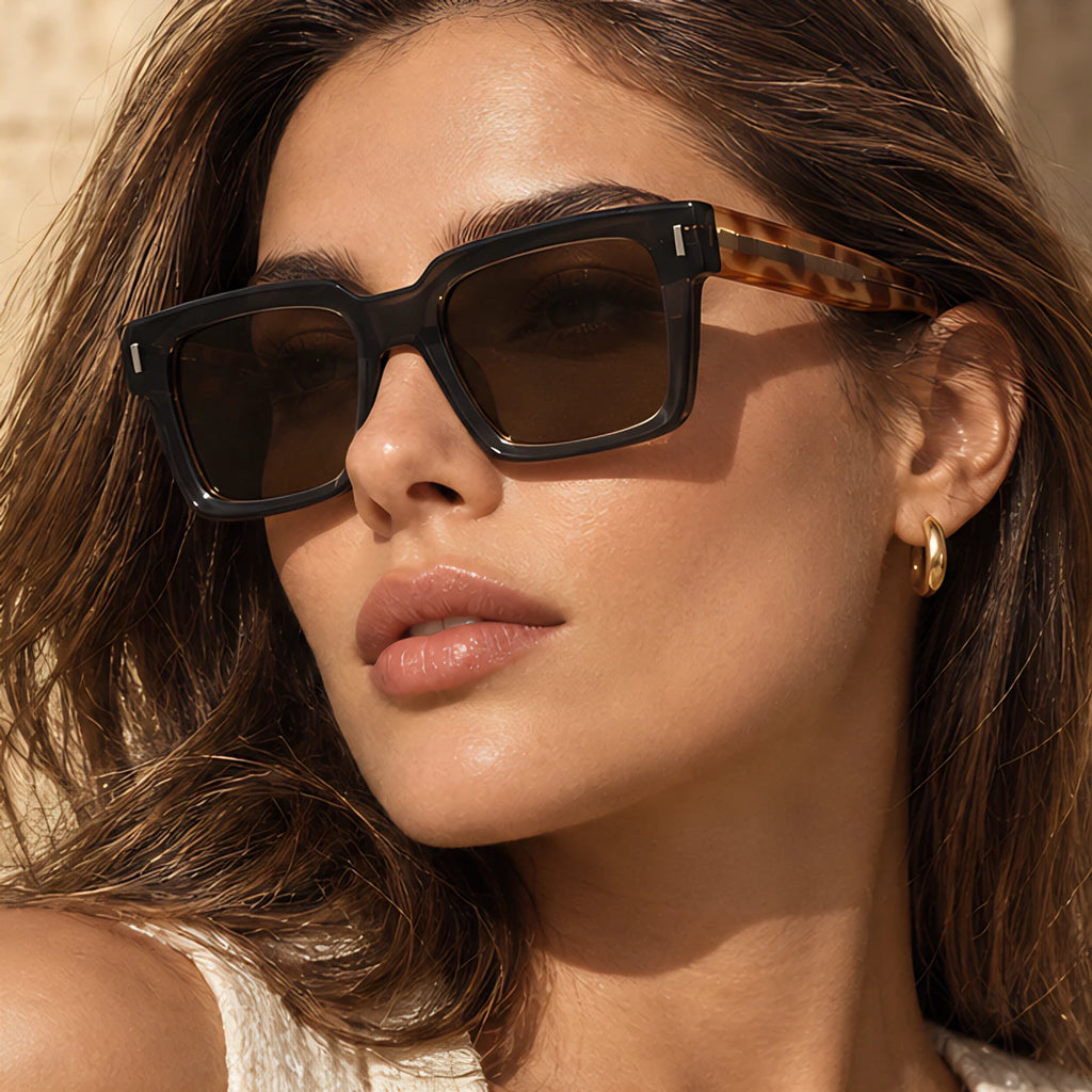Aurette Chunky Square Full-Rim Sunglasses - Brown Leopard - full-rim - Eric Muller - Image 4