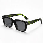 Aurette Chunky Square Full-Rim Sunglasses - Green Leopard - Accessories > Sunglasses > Square Sunglasses - Eric Muller - Image 1