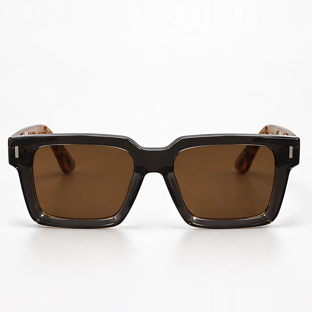 Aurette Chunky Square Full-Rim Sunglasses - Brown Leopard - sunglasses - Eric Muller - Image 2