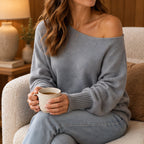 Aurette Off-Shoulder Draped Sweater - Gray - Catalog Group: Clothing - Eric Muller - Image 2