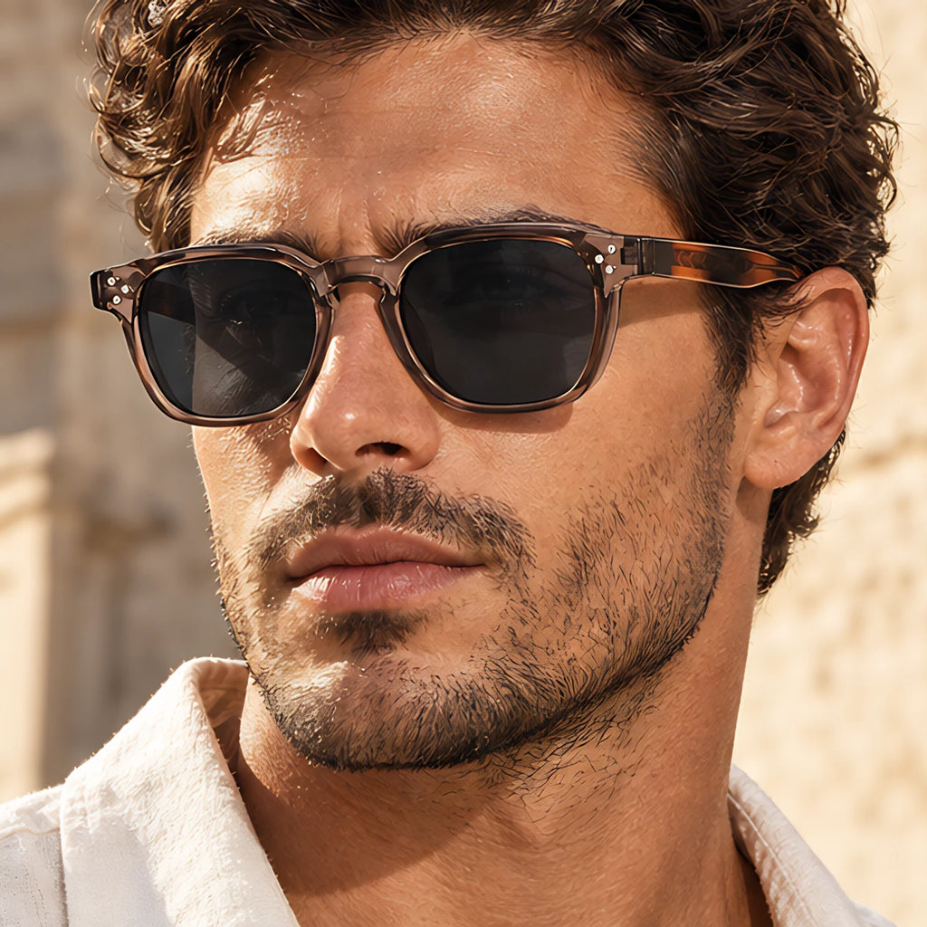 Aurevio Full-Rim Square Sunglasses - Dark Tan - square sunglasses - Eric Muller - Image 3