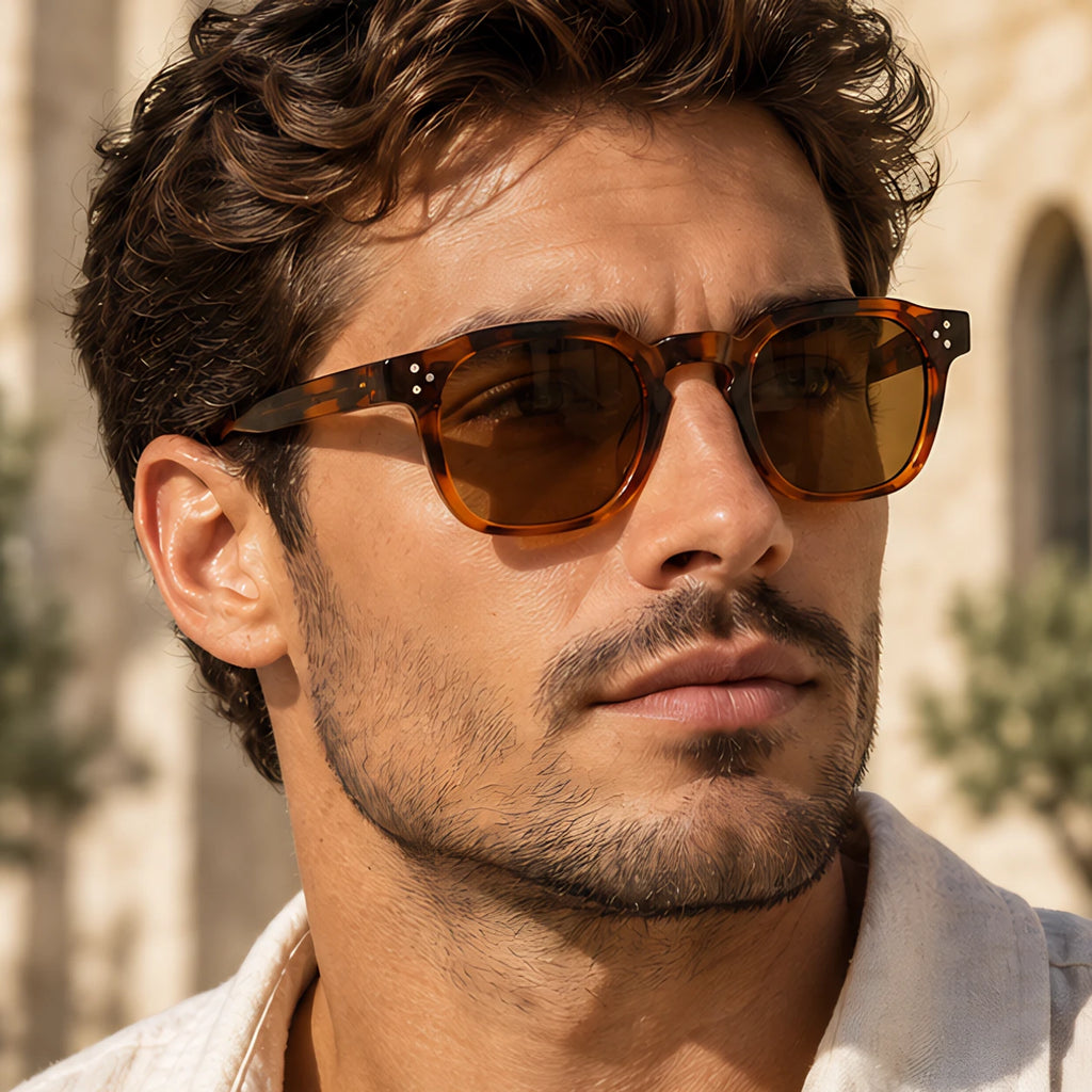 Aurevio Full-Rim Square Sunglasses - Amber - square sunglasses - Eric Muller - Image 3