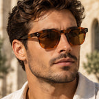Aurevio Full-Rim Square Sunglasses - Amber - square sunglasses - Eric Muller - Image 3