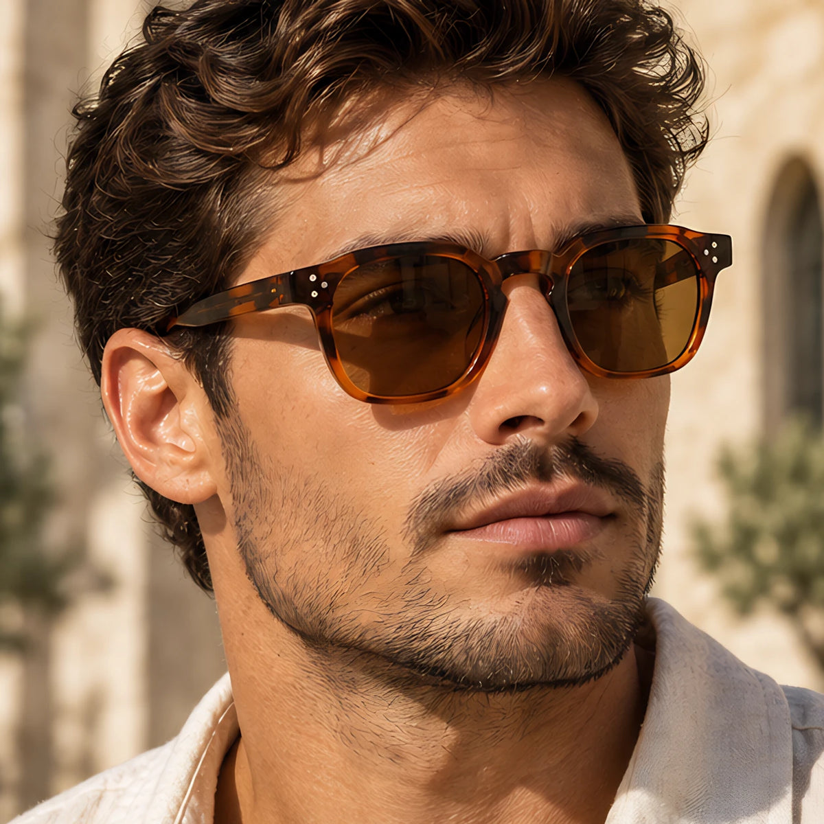 Aurevio Full-Rim Square Sunglasses - Amber - square sunglasses - Eric Muller - Image 3