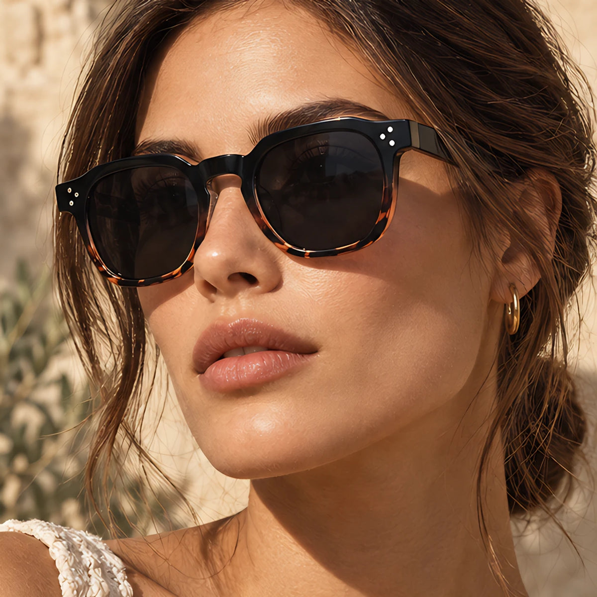 Aurevio Full-Rim Square Sunglasses - Black & Tortoise - uv400 - Eric Muller - Image 4