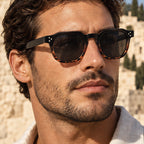 Aurevio Full-Rim Square Sunglasses - Black & Tortoise - square sunglasses - Eric Muller - Image 3