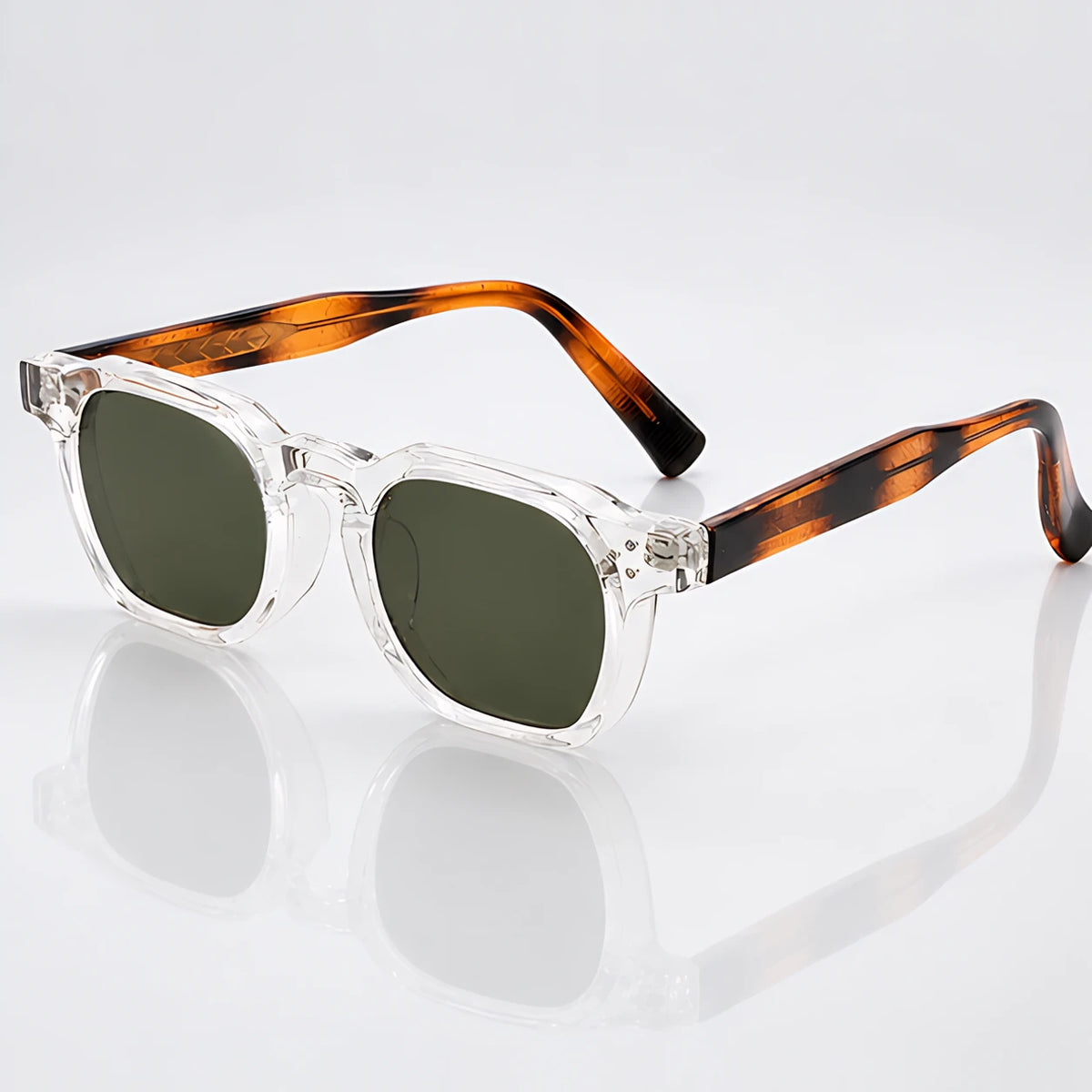 Aurevio Full-Rim Square Sunglasses - Clear - Accessories > Sunglasses > Square Sunglasses - Eric Muller - Image 1