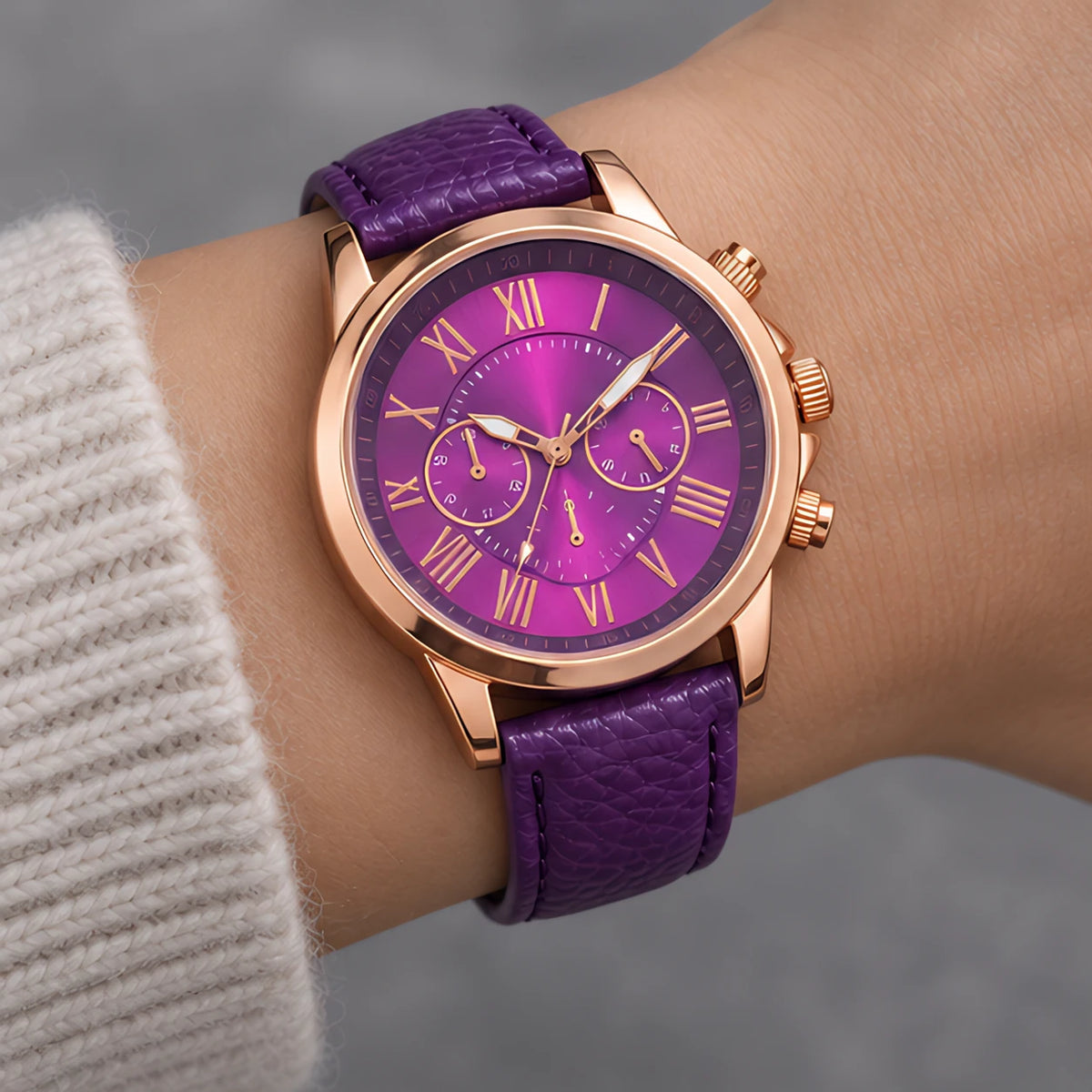 Avelisse Women's Round-Dial Quartz Watch - Purple - Women's Accessories > Watches > Quartz Watches - Eric Muller - Image 1