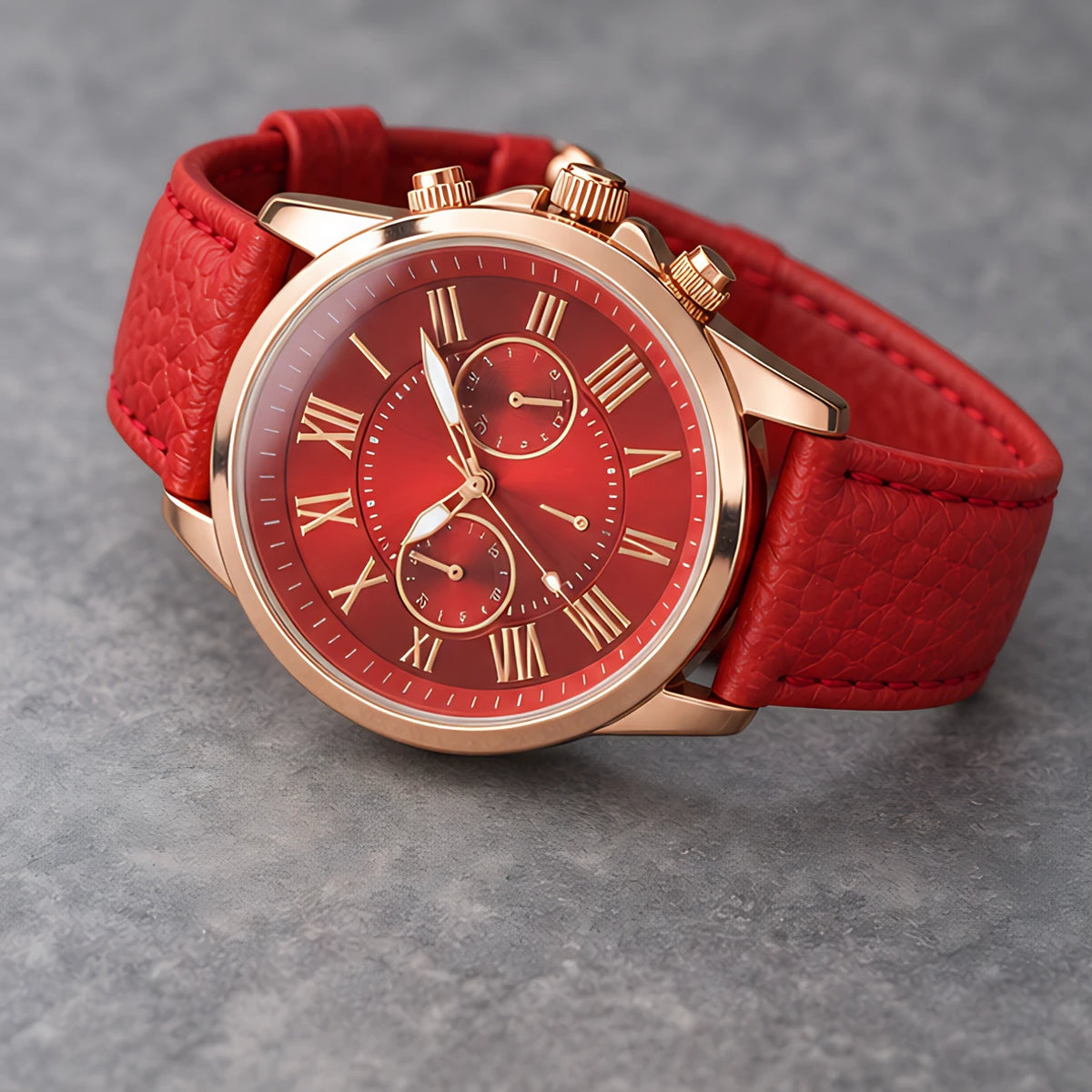 Avelisse Women's Round-Dial Quartz Watch - Red - Women's Accessories > Watches > Quartz Watches - Eric Muller - Image 2