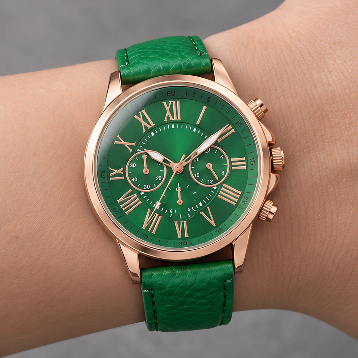 Avelisse Women's Round-Dial Quartz Watch - Green - Women's Accessories > Watches > Quartz Watches - Eric Muller - Image 1