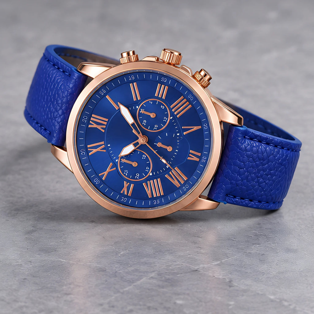 Avelisse Women's Round-Dial Quartz Watch - Blue - Women's Accessories > Watches > Quartz Watches - Eric Muller - Image 2