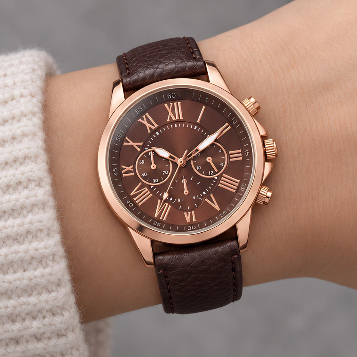 Avelisse Women's Round-Dial Quartz Watch - Brown - Women's Accessories > Watches > Quartz Watches - Eric Muller - Image 1