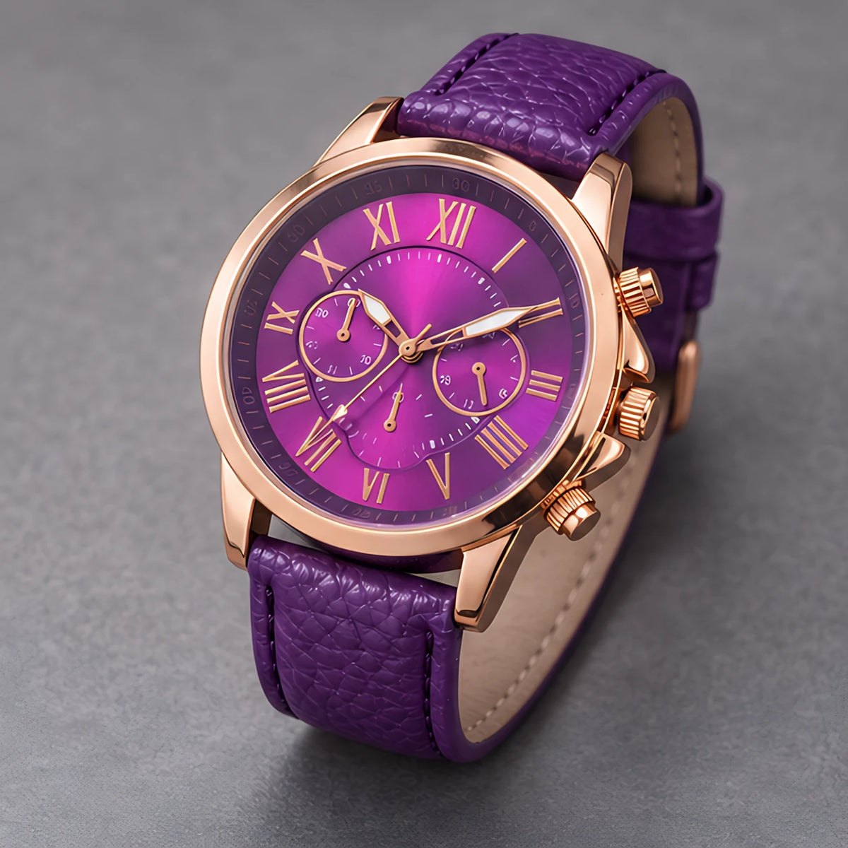 Avelisse Women's Round-Dial Quartz Watch - Purple - Women's Accessories > Watches > Quartz Watches - Eric Muller - Image 2