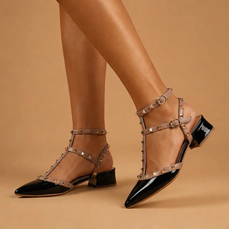 Avelyn Women's Studded Wrap Heel - Black - women's heels - Eric Muller - Image 2