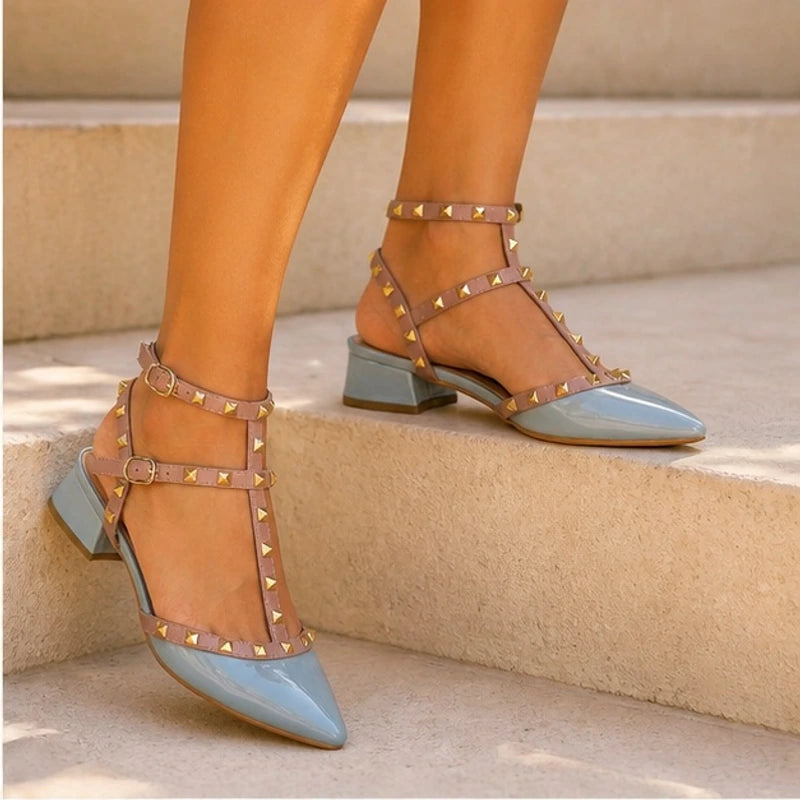 Avelyn Women's Studded Wrap Heel - Blue - studded heels - Eric Muller - Image 4
