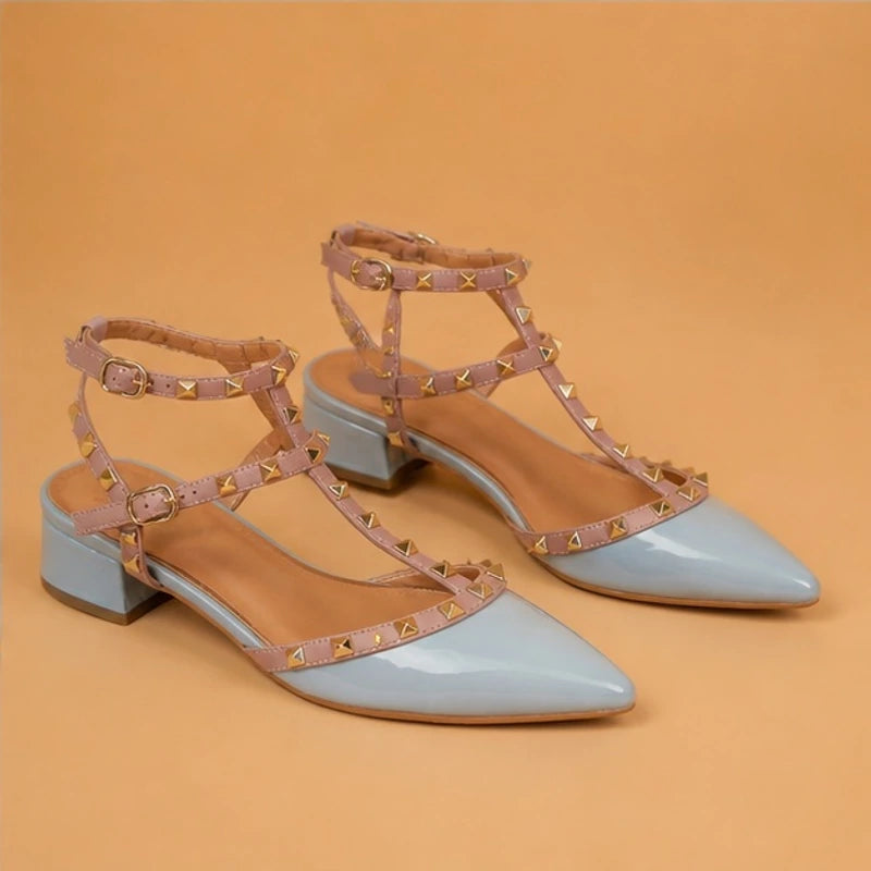 Avelyn Women's Studded Wrap Heel - Blue - women's heels - Eric Muller - Image 2