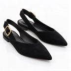 Avensley Women's Pointed-Toe Suede Slingback Flats - Black - wap - Eric Muller - Image 2