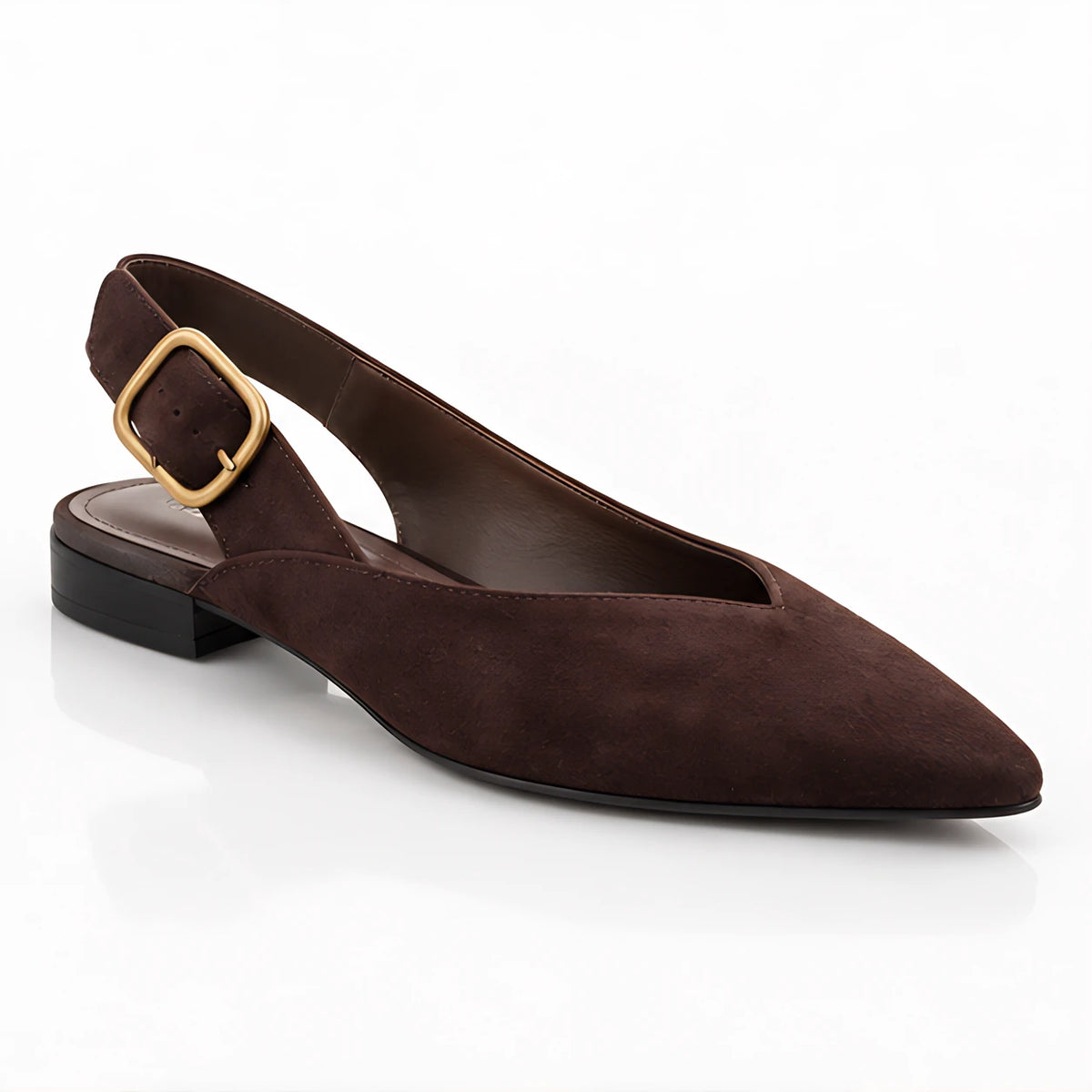 Avensley Women's Pointed-Toe Suede Slingback Flats - Brown - Footwear > Flats > Slingback Flats - Eric Muller - Image 1
