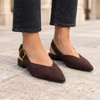 Avensley Women's Pointed-Toe Suede Slingback Flats - Brown - wapfoot - Eric Muller - Image 3