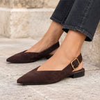 Avensley Women's Pointed-Toe Suede Slingback Flats - Brown - Flats - Eric Muller - Image 4