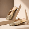 Avessa Orthopedic Mule Flats - Gold - Footwear > Flats > Mary Jane Mule Flats - Eric Muller - Image 1