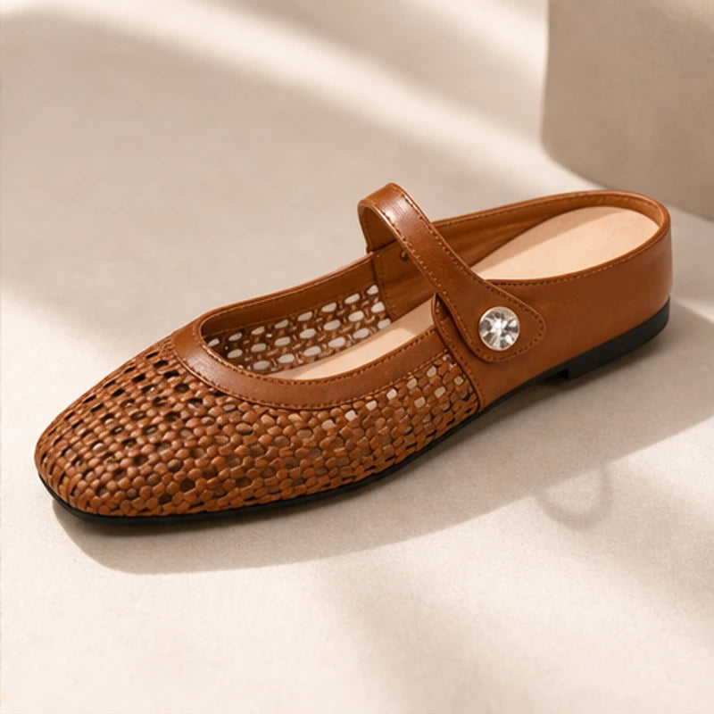 Avessa Orthopedic Mule Flats - Brown - leather flats - Eric Muller - Image 3
