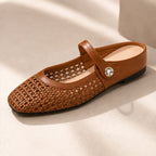 Avessa Orthopedic Mule Flats - Brown - leather flats - Eric Muller - Image 3