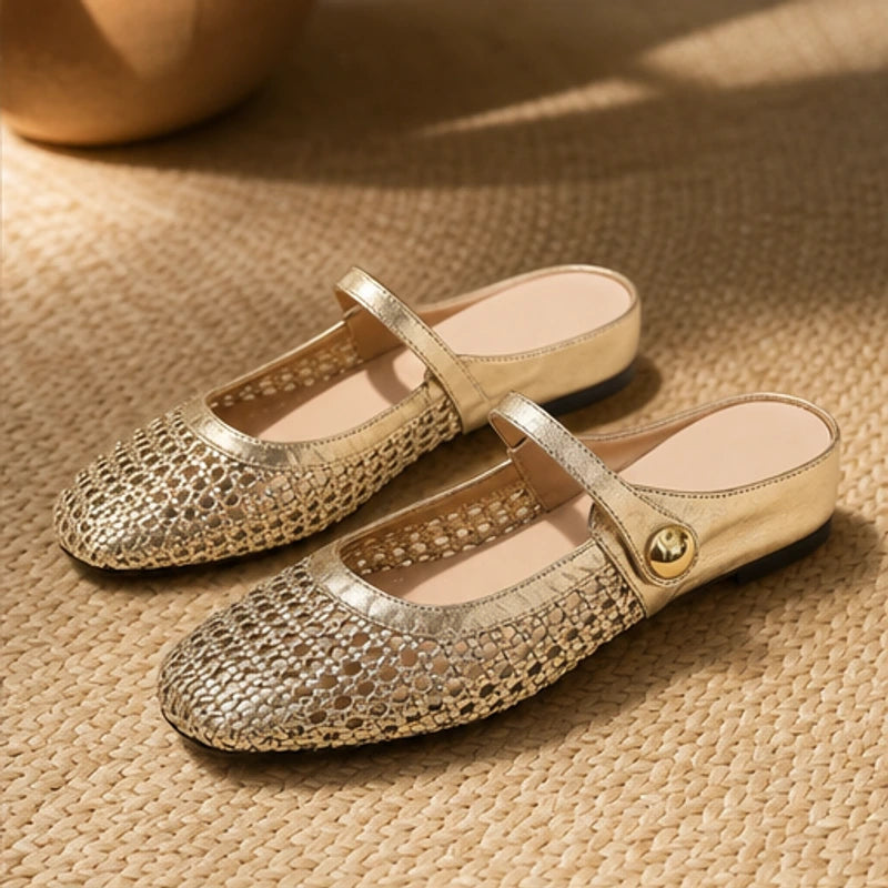 Avessa Orthopedic Mule Flats - Gold - orthopedic support - Eric Muller - Image 4