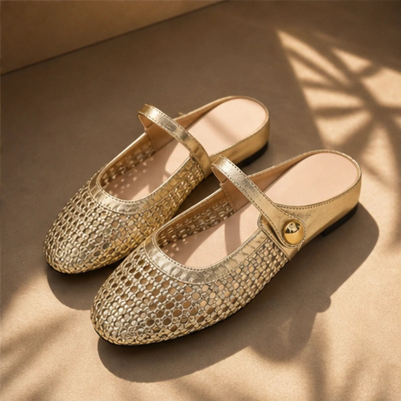 Avessa Orthopedic Mule Flats - Gold - women's flats - Eric Muller - Image 2