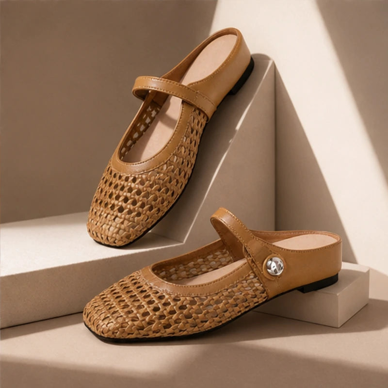 Avessa Orthopedic Mule Flats - Camel - Footwear > Flats > Mary Jane Mule Flats - Eric Muller - Image 1