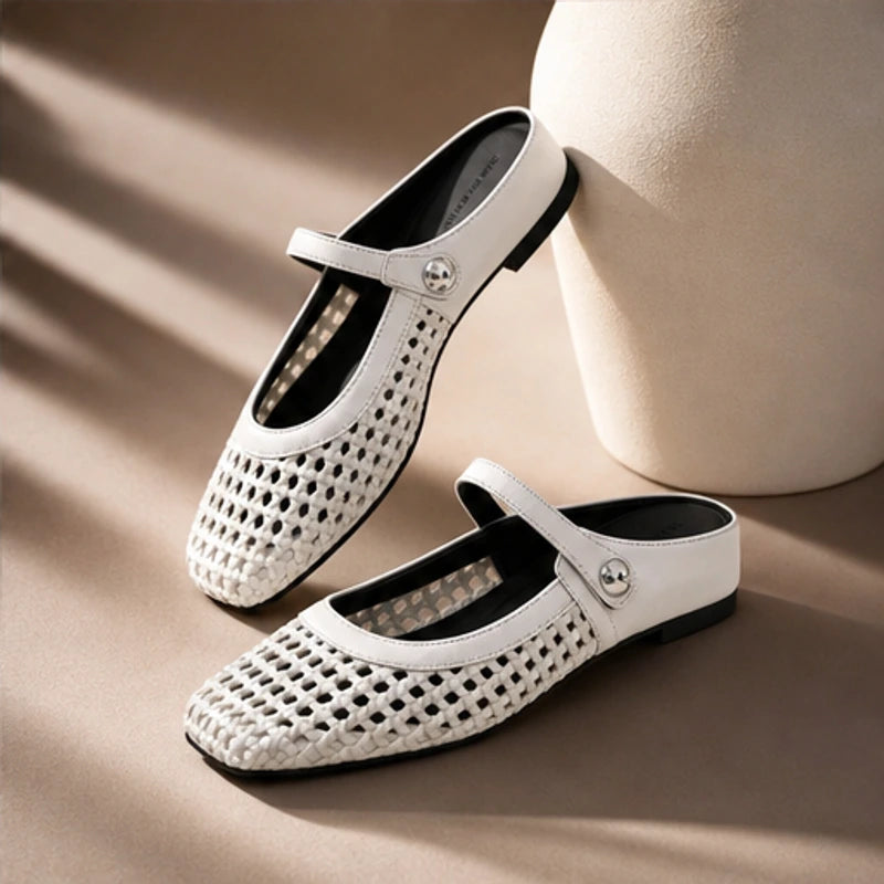 Avessa Orthopedic Mule Flats - White - women's flats - Eric Muller - Image 2