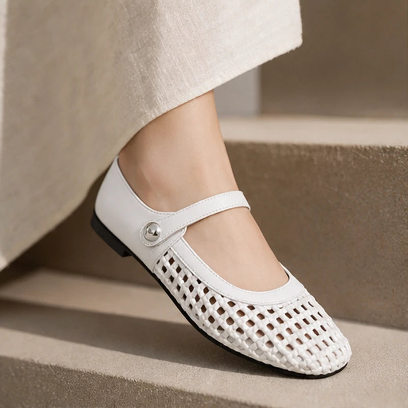 Avessa Orthopedic Mule Flats - White - leather flats - Eric Muller - Image 3