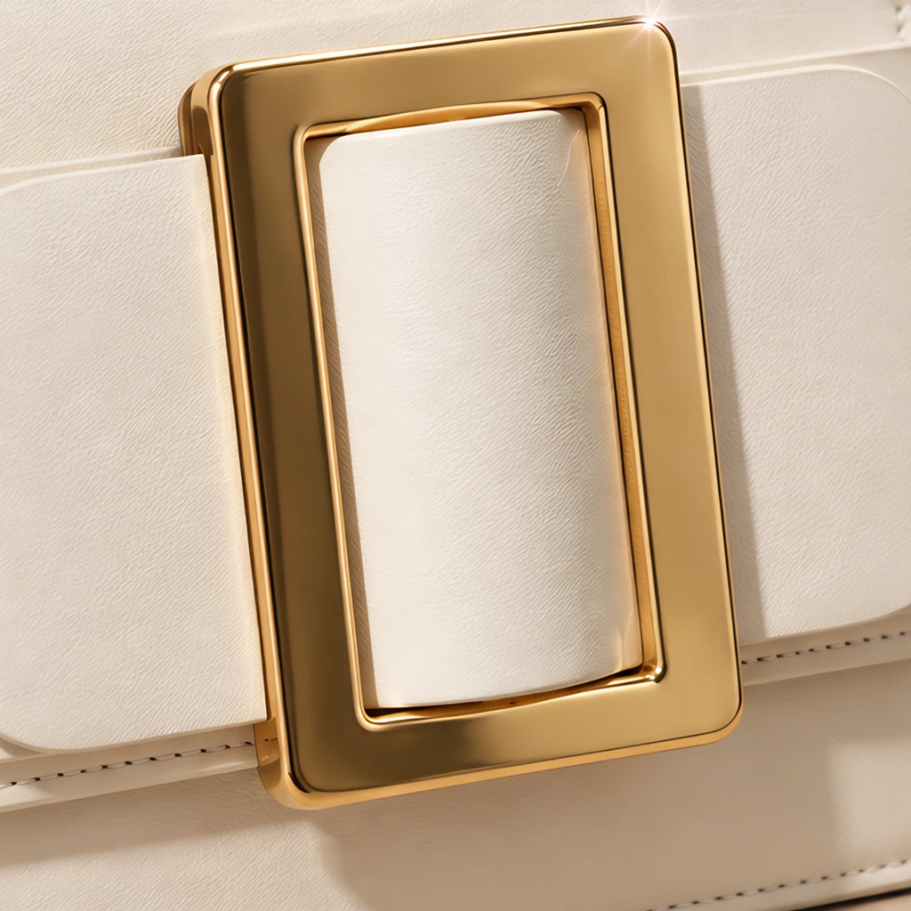 Azelie Women's Glossy Leather Box Crossbody Bag - White - female - Eric Muller - Image 3