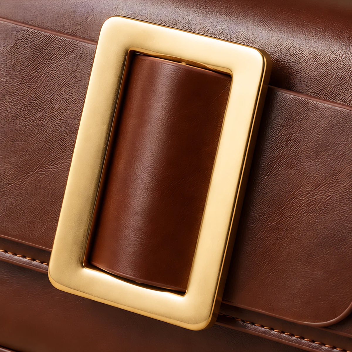Azelie Women's Glossy Leather Box Crossbody Bag - Brown - female - Eric Muller - Image 3