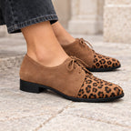 Azura Women's Suede Lace-Up Block Heel Shoes - Loepard - Heels - Eric Muller - Image 4
