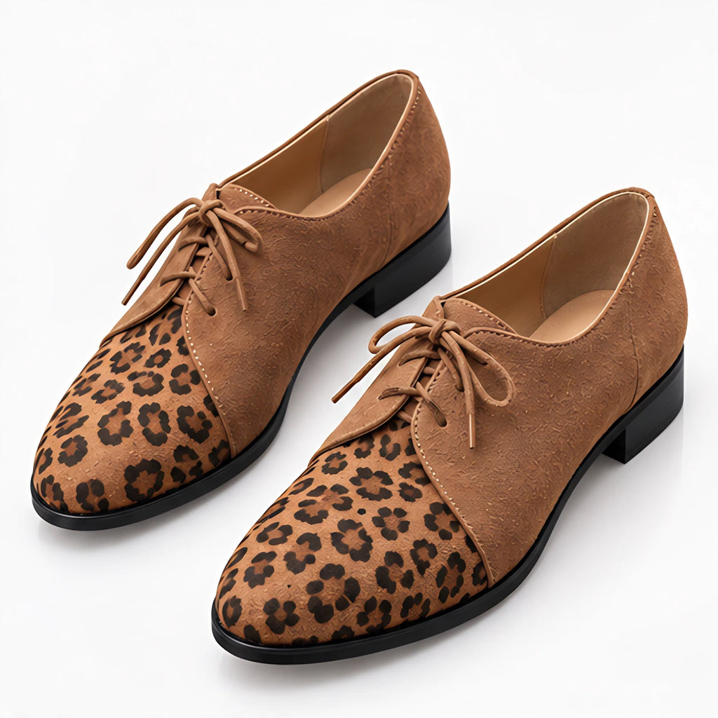 Azura Women's Suede Lace-Up Block Heel Shoes - Loepard - wap - Eric Muller - Image 2