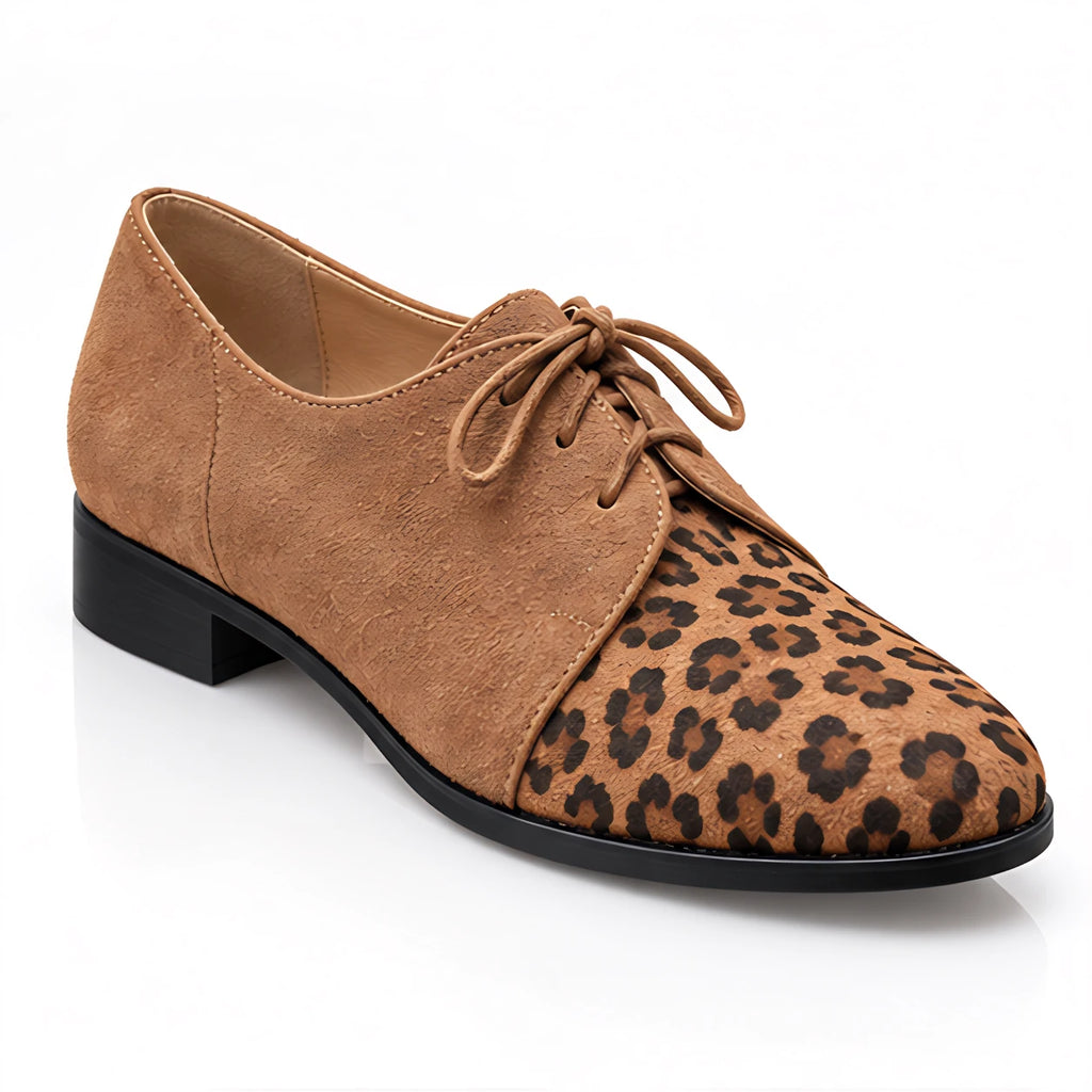 Azura Women's Suede Lace-Up Block Heel Shoes - Loepard - Women's Footwear > Heels > Lace-Up Block Heels - Eric Muller - Image 1