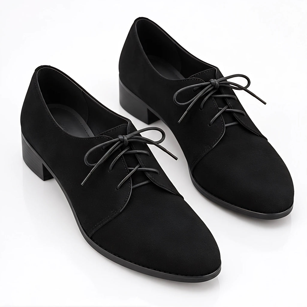 Azura Women's Suede Lace-Up Block Heel Shoes - Black - wap - Eric Muller - Image 2