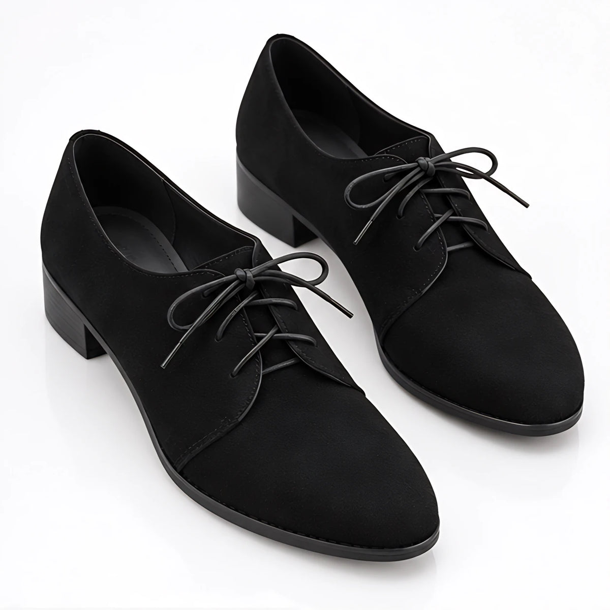 Azura Women's Suede Lace-Up Block Heel Shoes - Black - wap - Eric Muller - Image 2