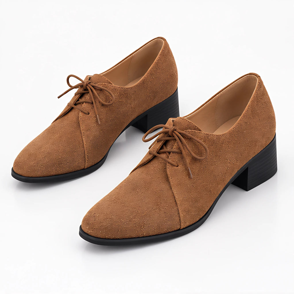 Azura Women's Suede Lace-Up Block Heel Shoes - Brown - wap - Eric Muller - Image 2