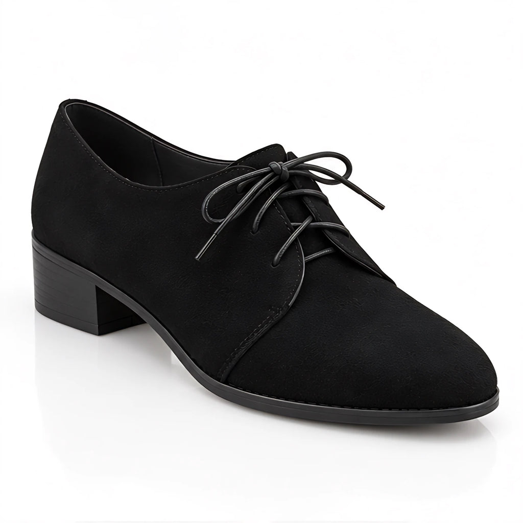 Azura Women's Suede Lace-Up Block Heel Shoes - Black - Women's Footwear > Heels > Lace-Up Block Heels - Eric Muller - Image 1